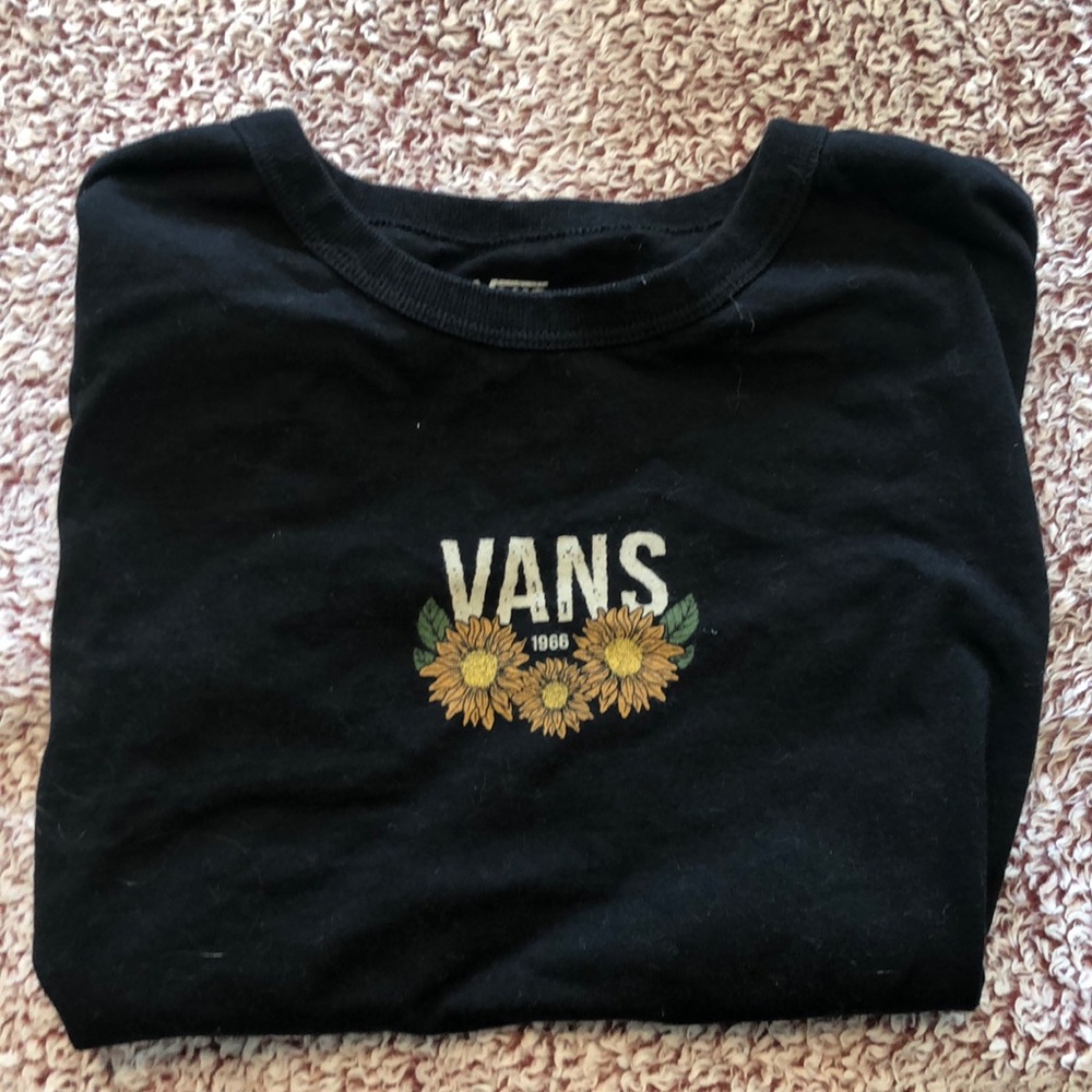 vans black sunflower shirt